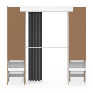 Dressing Justine extensible 120-180cm 6 tiroirs blanc