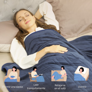 Manta Eléctrica Grande 180x130 cm, Manta Térmica Sofá de Coralina, 10 Niveles de Temperatura, Temporizador, Lavar a Máquina, Pantalla LED, Protección contra Sobrecalentamiento, Azul