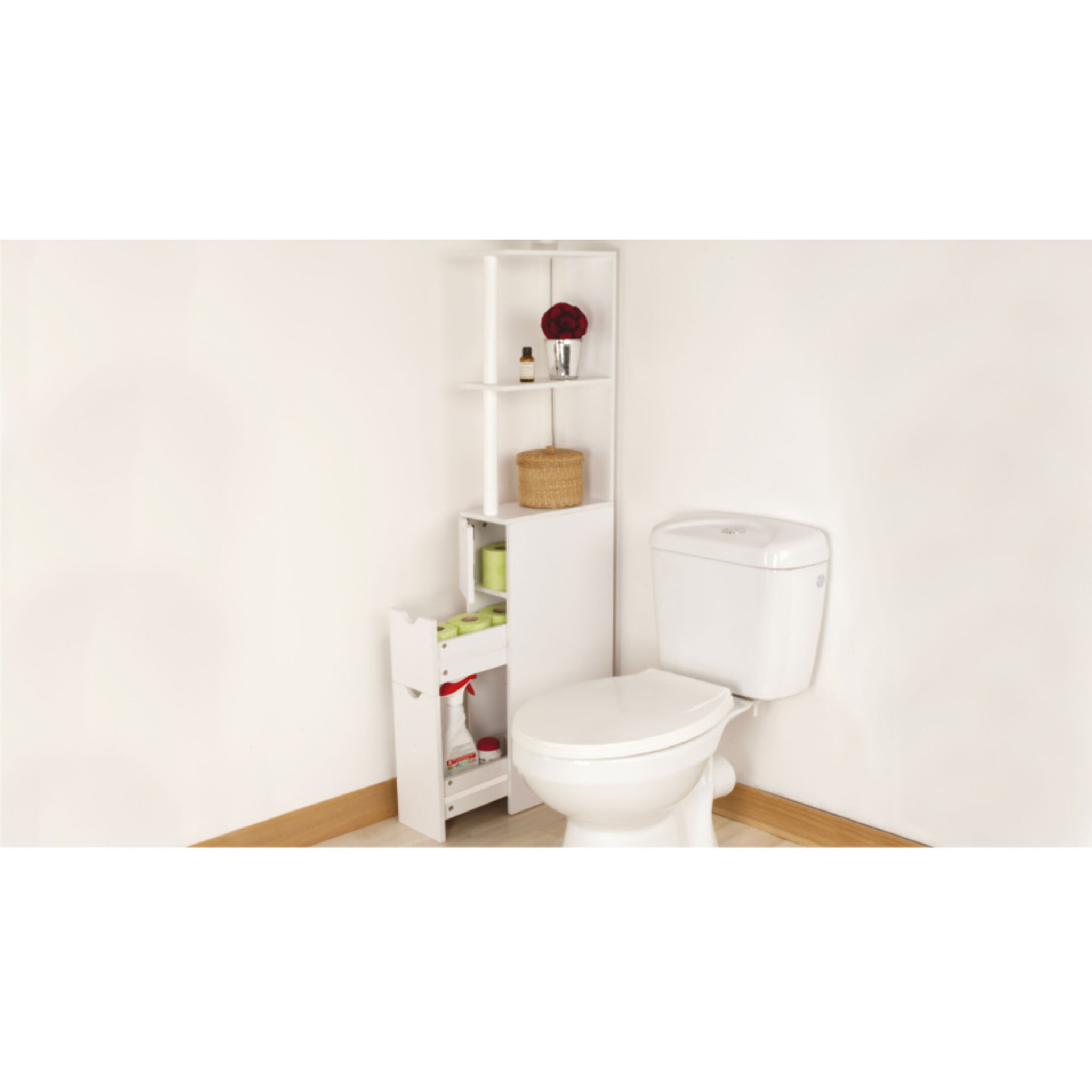 Etagère optimale WC blanche