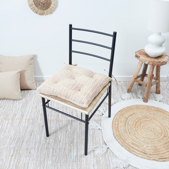 Galette de Chaise - HOME DECO FACTORY - Marron - Double Face - 40 x 40 cm