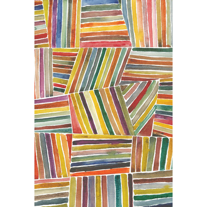 Tableau abstrait rayures i  Toile imprimée
