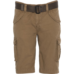 BERMUDA ARMY MULTIPOCKET CON CINTURA SCHOTT CAMEL