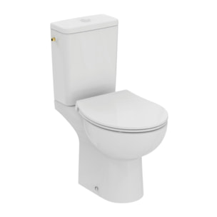 WC à poser sans bride sortie horizontale TIRSO RimLS+ avec abattant frein de chute