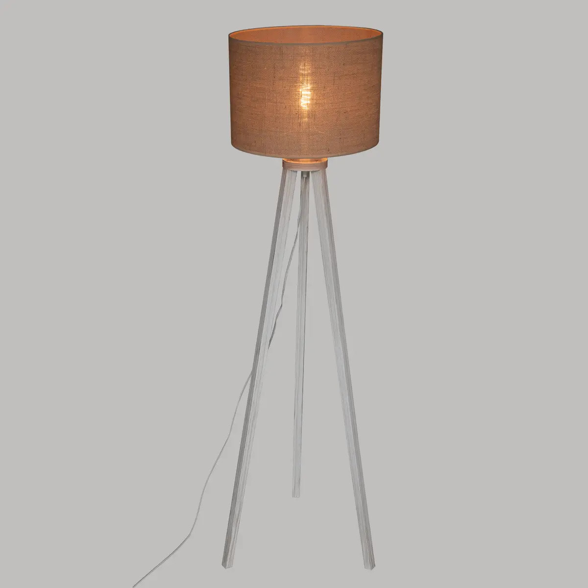 Lampadaire trépied "Elva" bois H143cm