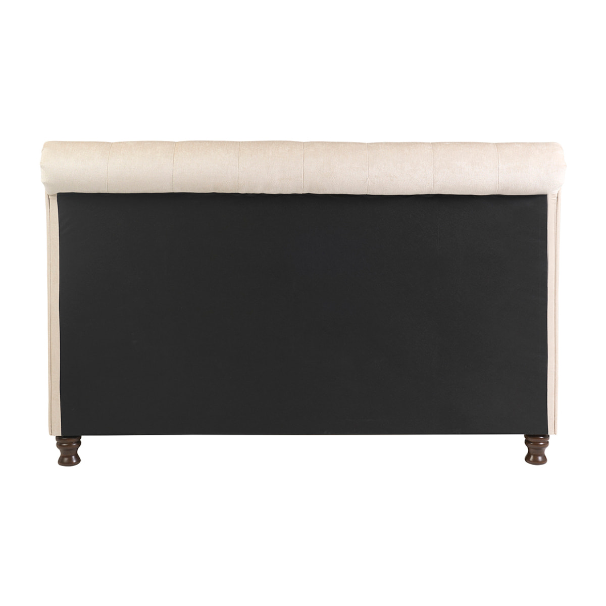 Lit 2 places 160x200 cm en tissu velours beige capitonné RILEY