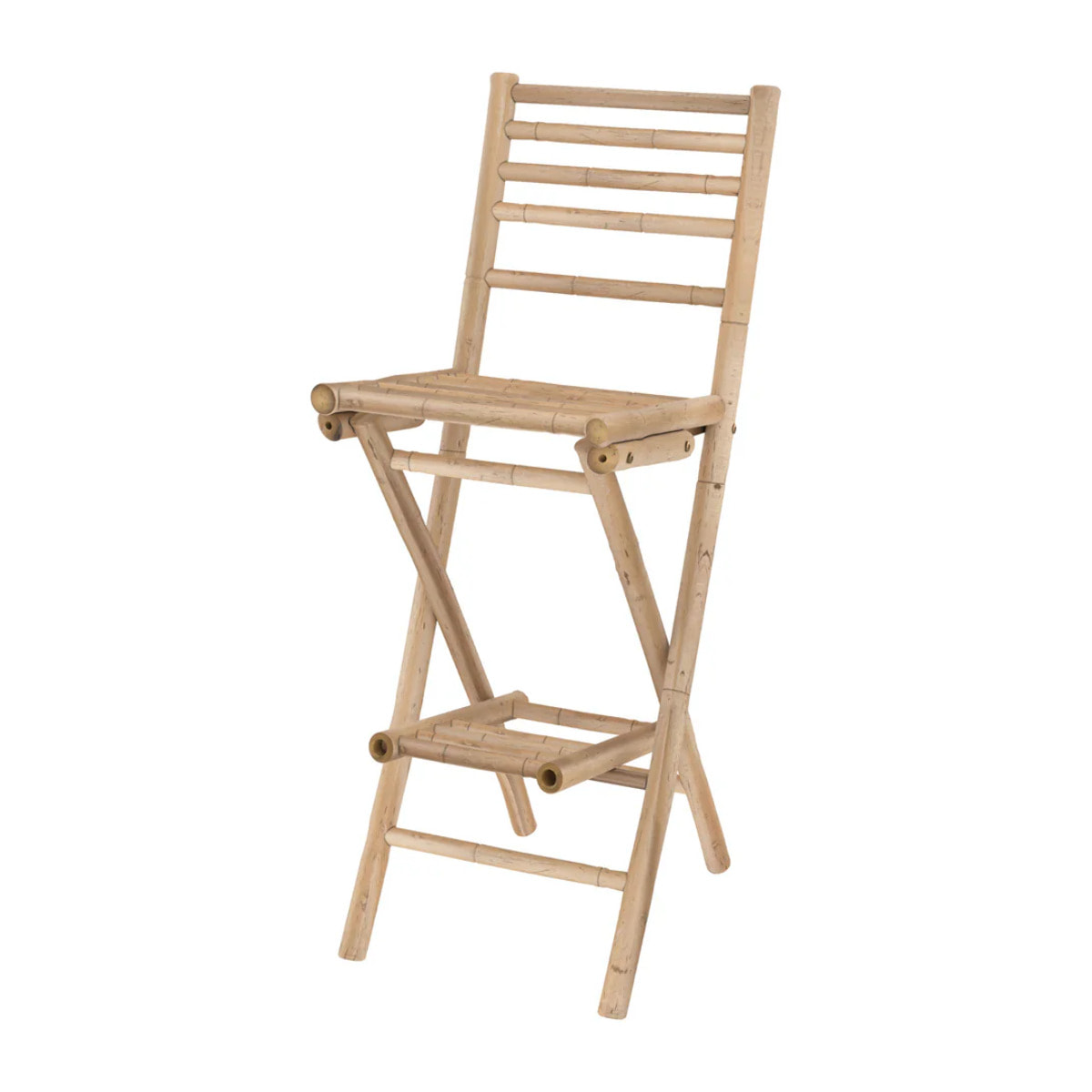 Ensemble bar et chaise de bar de jardin en bambou (lot de 2) - Vadella