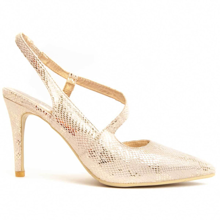 Zapatos de tacón - Dorado - Altura: 8 cm