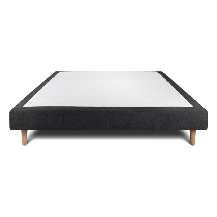 Sommier Tapissier Tissu Ep14 - pieds bois