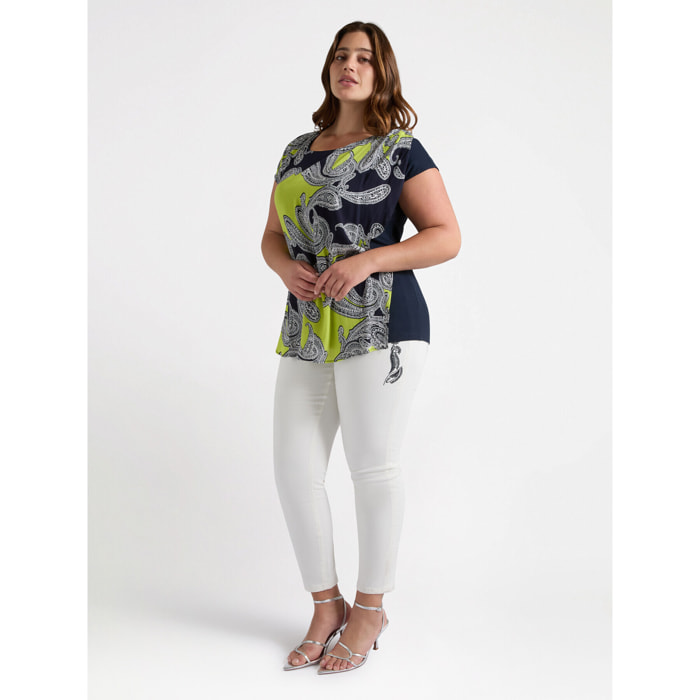 Fiorella Rubino - Camiseta con estampado de bandana - Negro