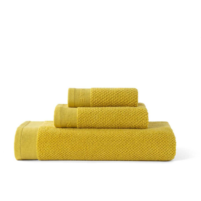 Set de 3 toallas LIVING - 500 gr/m2 - 30x50+50x90+90x150 cm amarillo