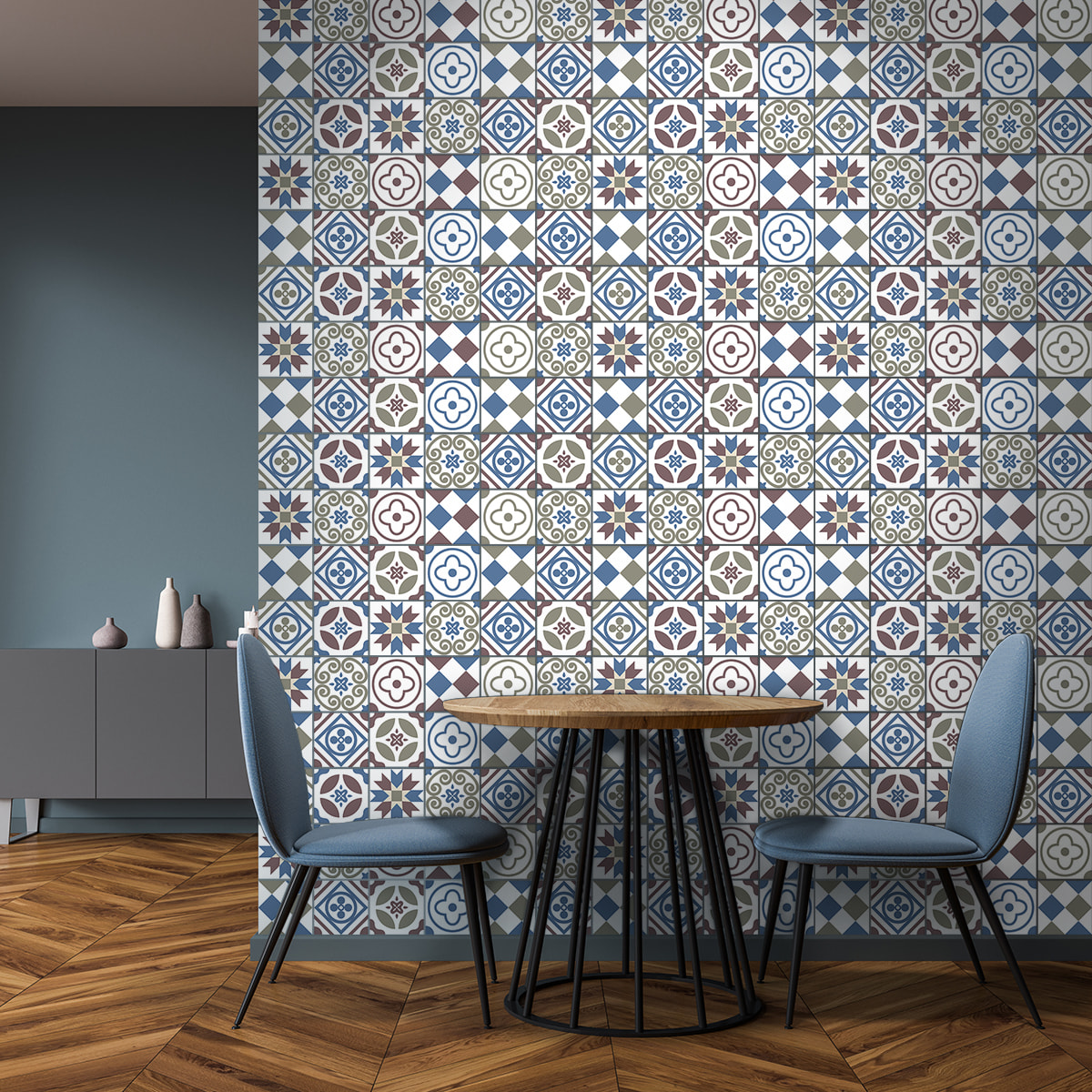 Stickers muraux - Sticker Mural Carrelage adhésif Cuisine Salle de Bain - 60 STICKERS CARRELAGES AZULEJOS GORGINA