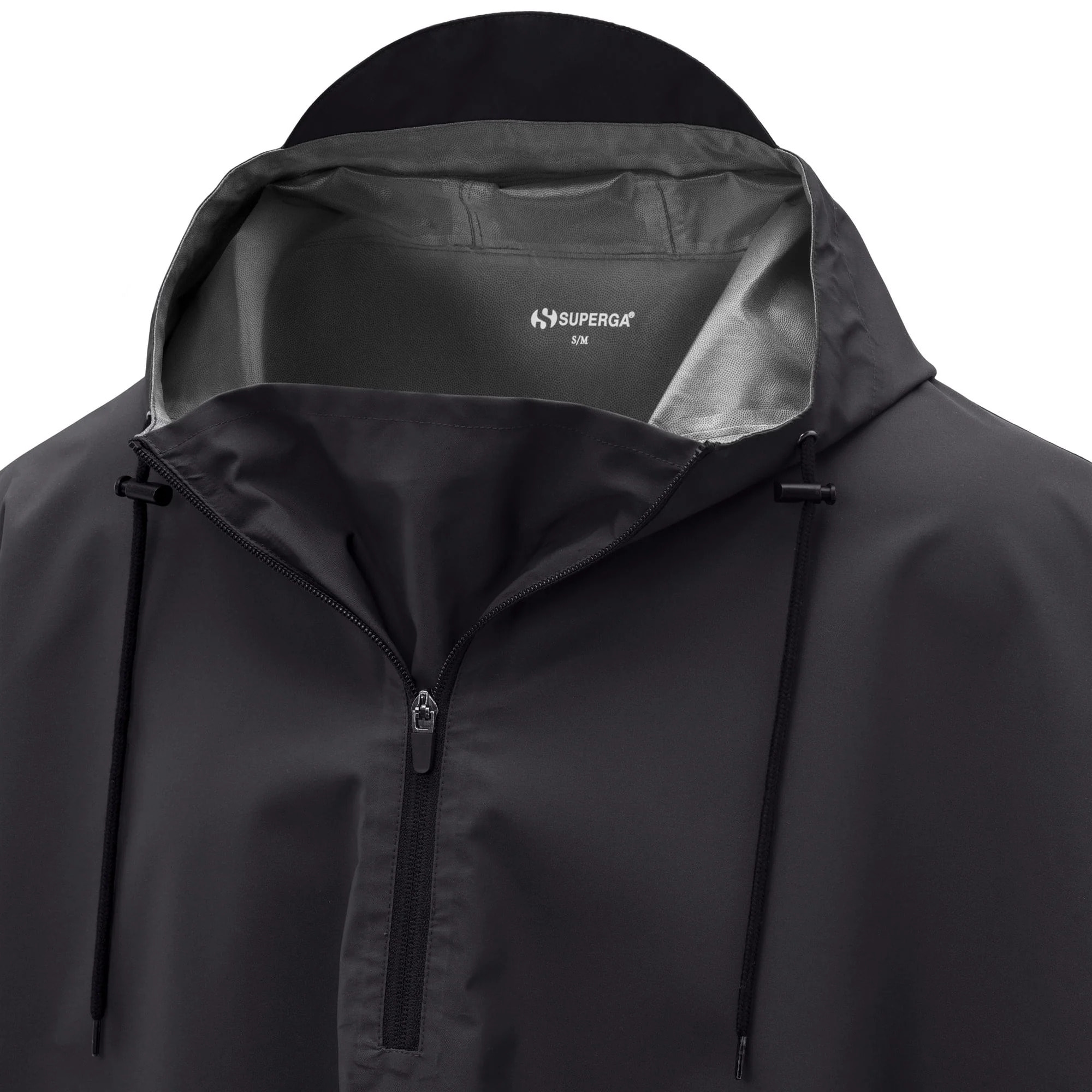 Giacche Superga Uomo Donna Nero Poncho Raggiera Logo