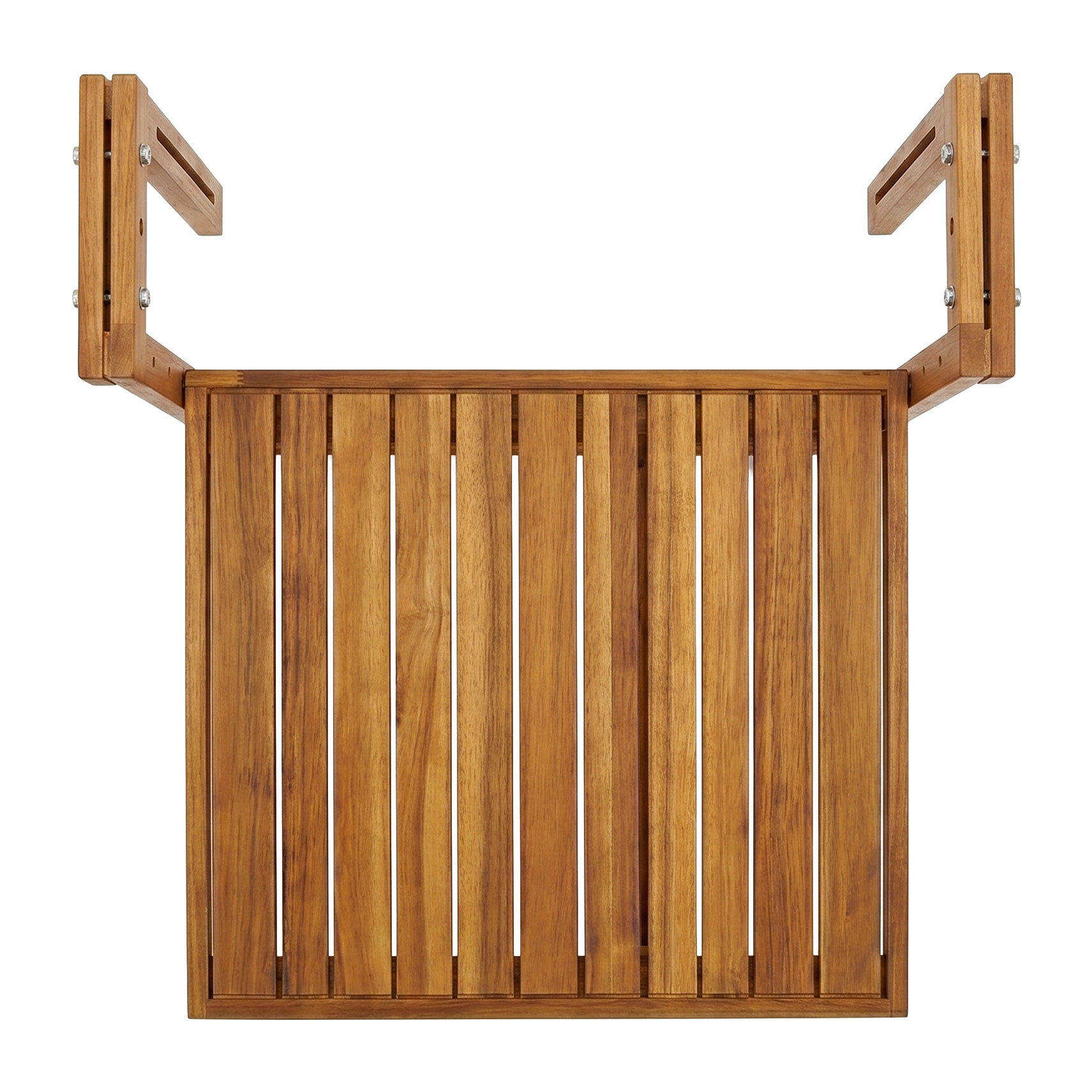 Qiko - Tavolino Da Balcone Pieghevole 46,5x75x60 cm Mensola Sospesa da Esterno In Legno Di Acacia