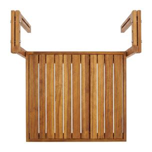 Qiko - Tavolino Da Balcone Pieghevole 46,5x75x60 cm Mensola Sospesa da Esterno In Legno Di Acacia