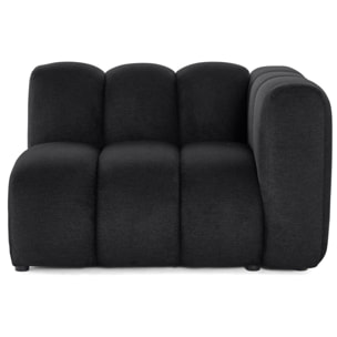 Debbie - module d'assise droit en tissu texturé - Noir