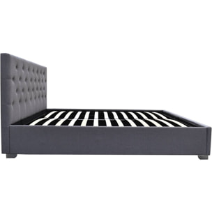 Lit double avec coffre "Tino" - 160 × 200 cm - Gris
