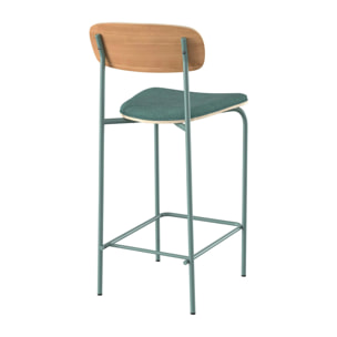 Lot de 2 chaises pour îlot central en tissu bleu canard 65 cm - Alba