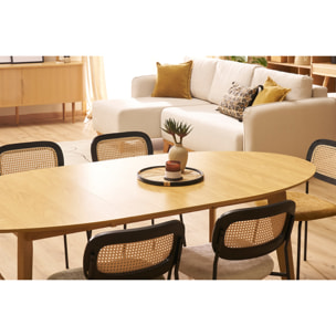 Table à manger extensible ovale en bois clair L150-200 cm MARIK
