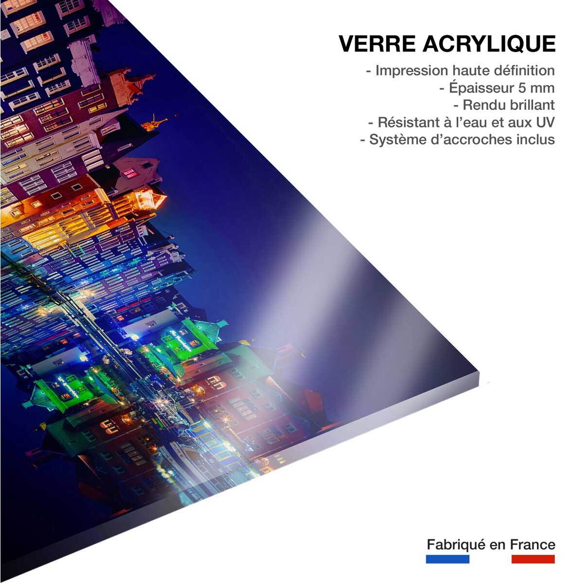 Tableau ville Fenêtre d'Amsterdam Tableau plexiglas