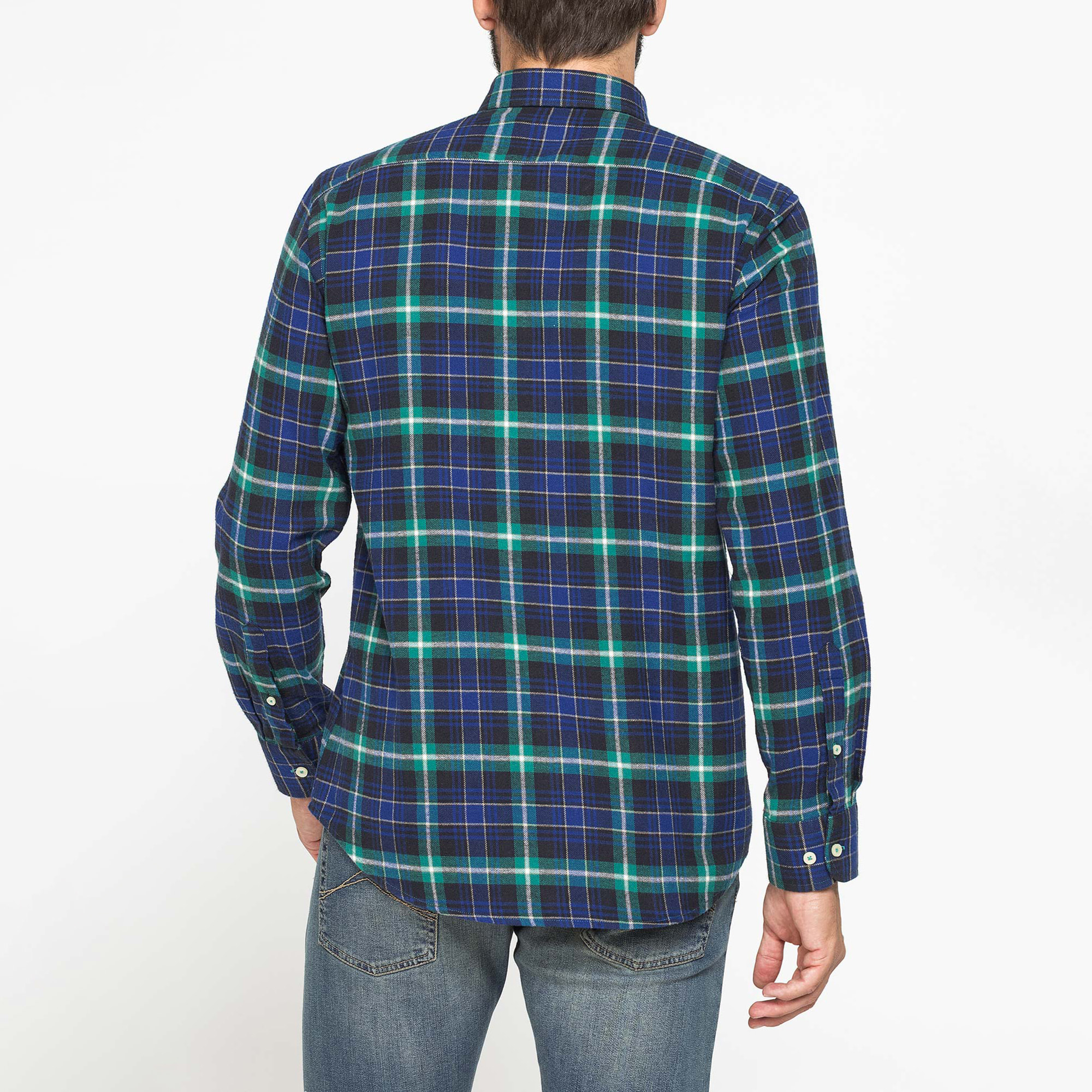 CAMICIA FANTASIA TINTO FILO IN FLANELLA LEGGERA
