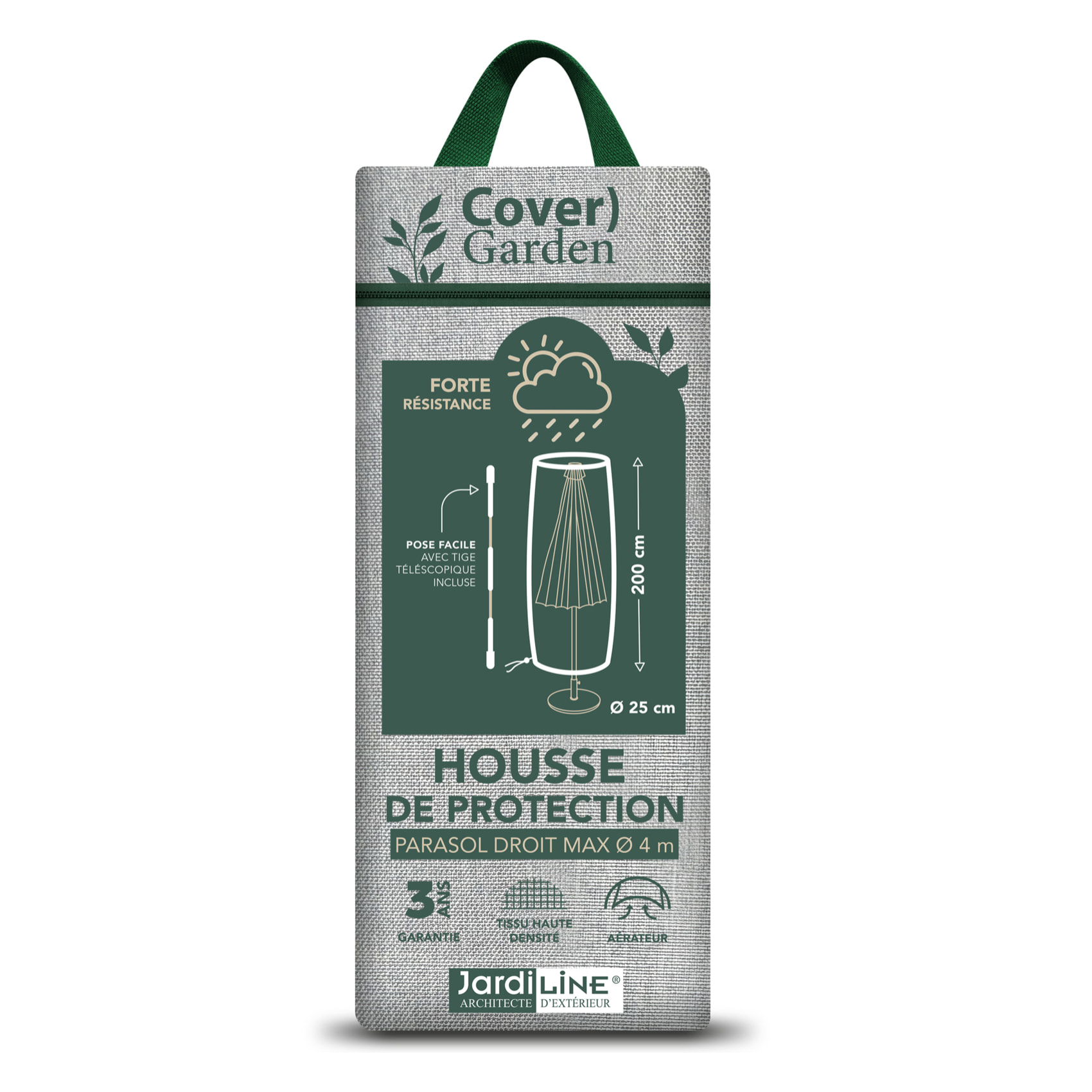 Housse de protection parasol droit - Gris