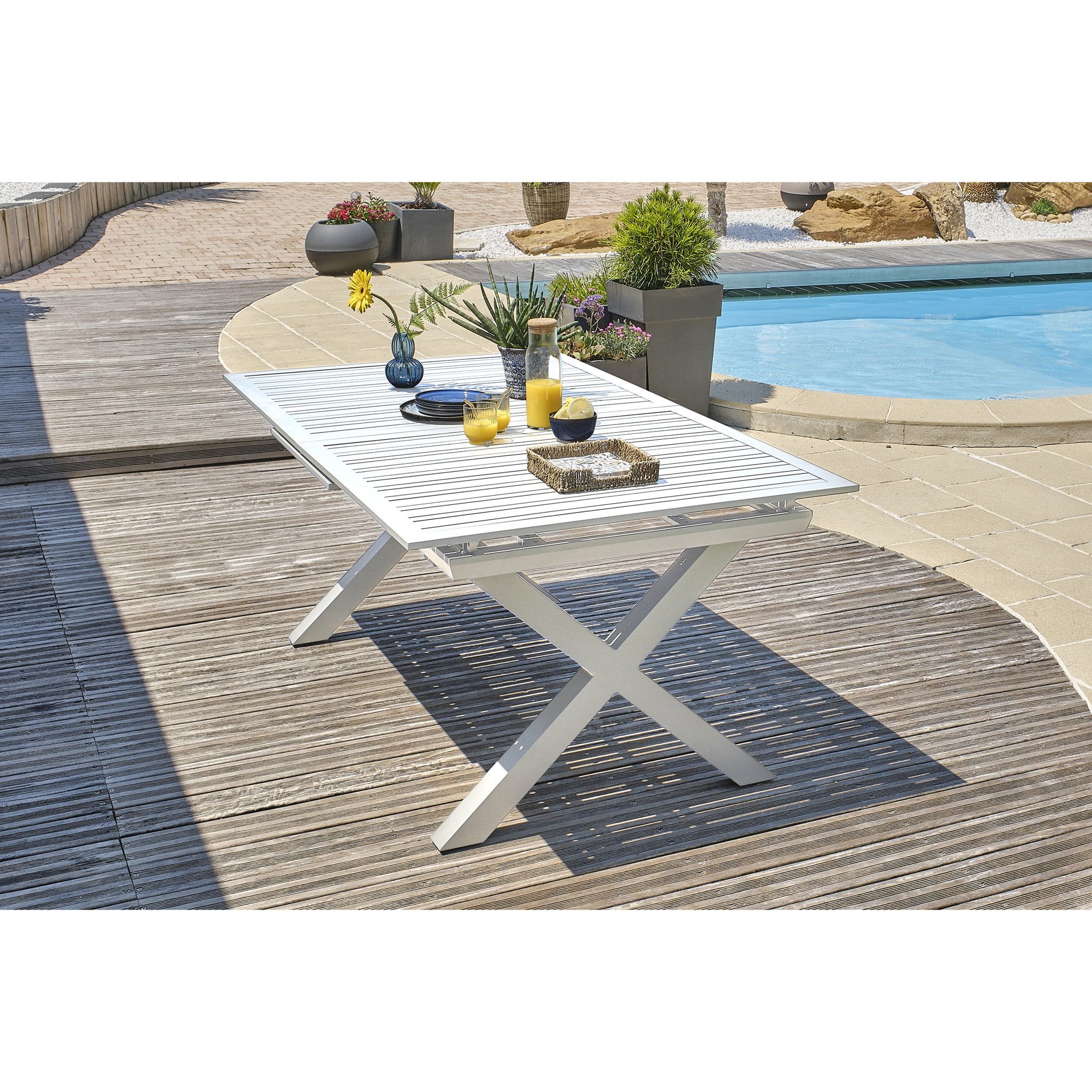 FLORIDE - Table de jardin en aluminium