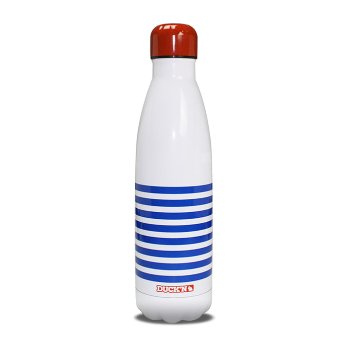 Bouteille Isotherme Blanche Marinière chic 500ML, Duck'n