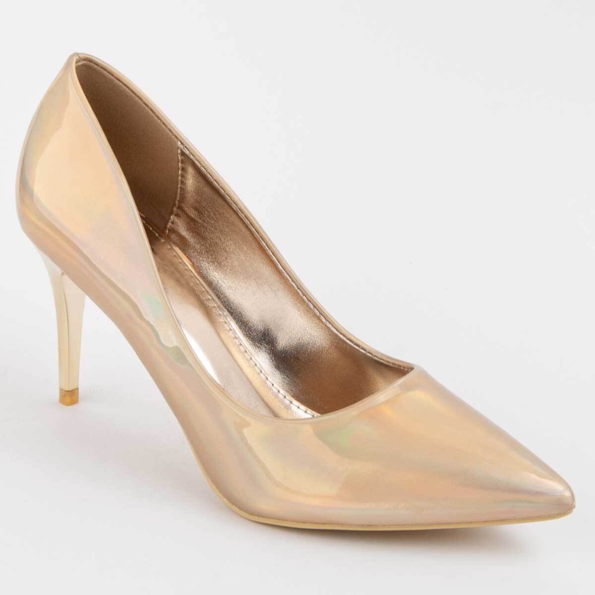 Zapato De Tacón - Dorado - Altura: 8 Cm