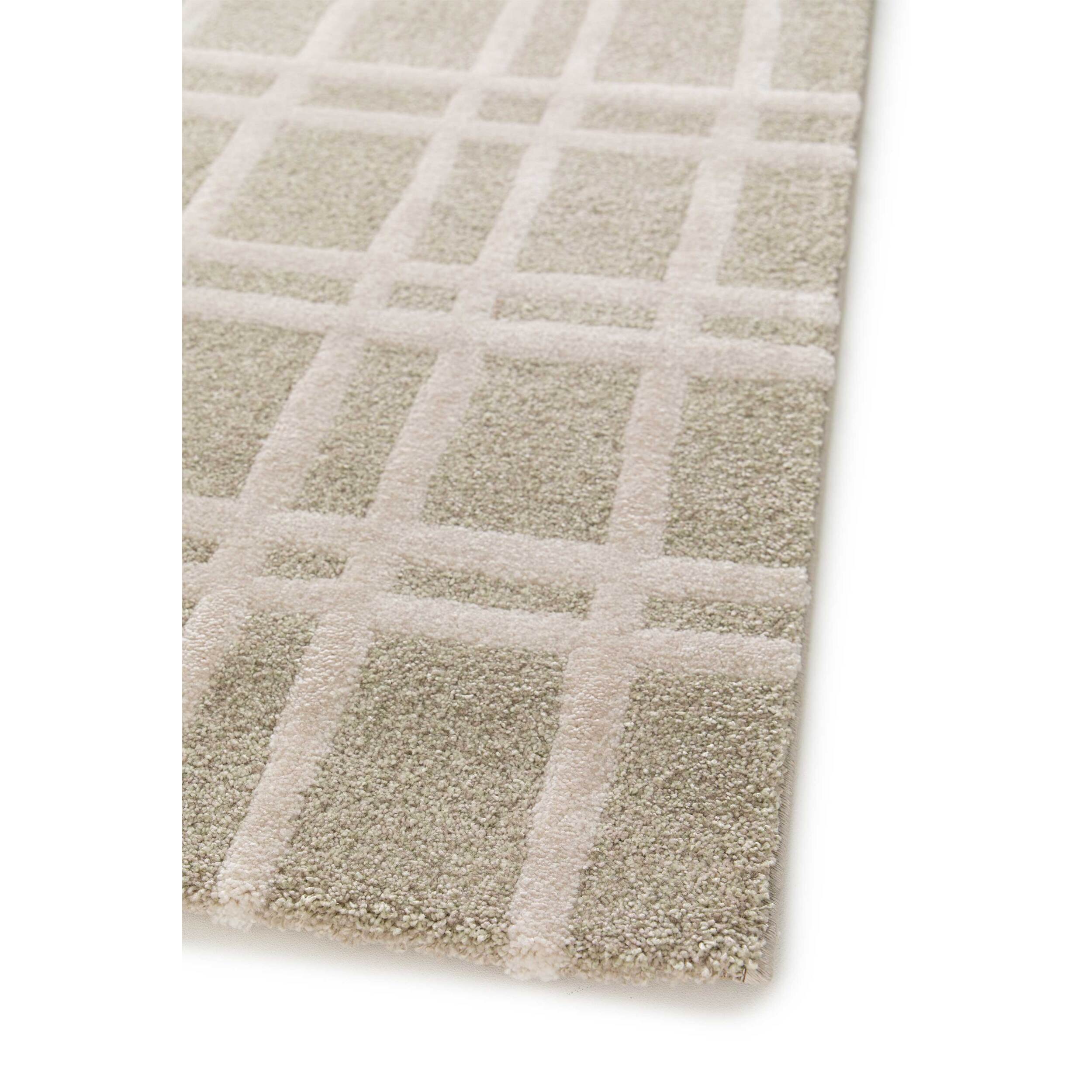 CALEDONIA Alfombra con diseÃ±o a cuadros en verde, varias medidas disponibles.