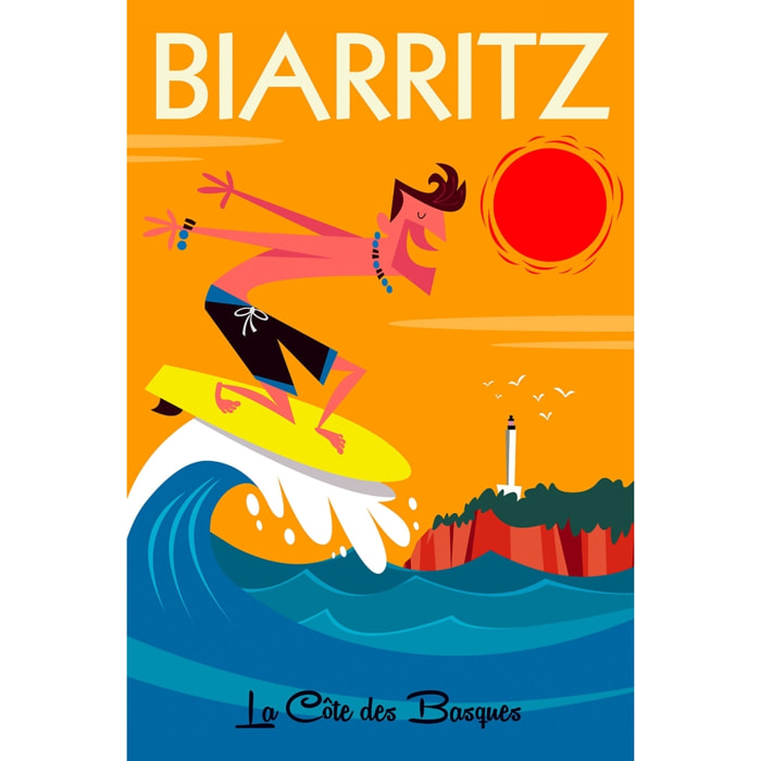 Tableau surf à biarritz Toile imprimée