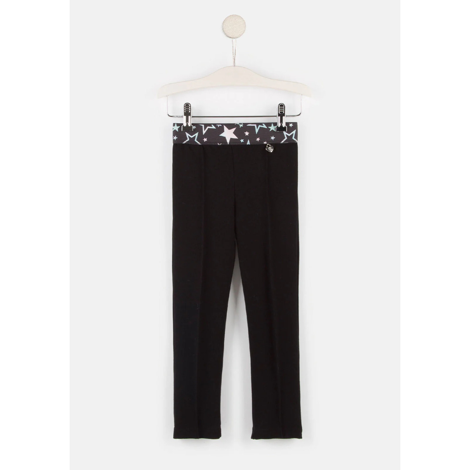 Leggings de Niña con Cintura de Estrellas en Negro