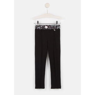 Leggings de Niña con Cintura de Estrellas en Negro