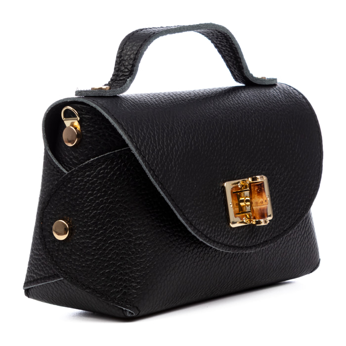 Barrafranca bolso de mano mujer. Piel auténtica Dollaro.