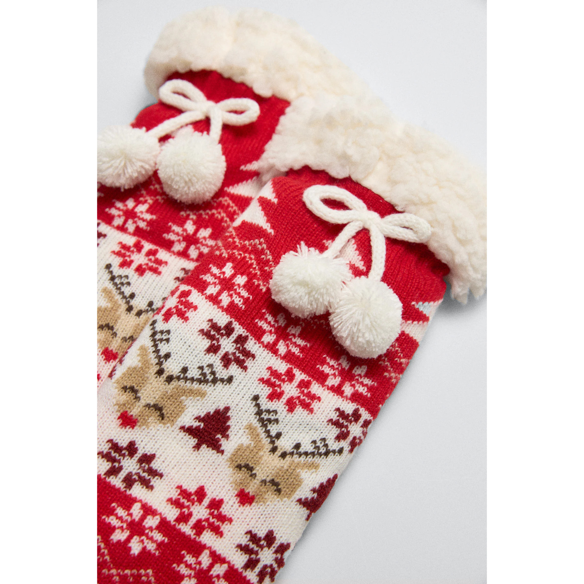 Calzini antiscivolo doppi per bambini con stampa natalizia
