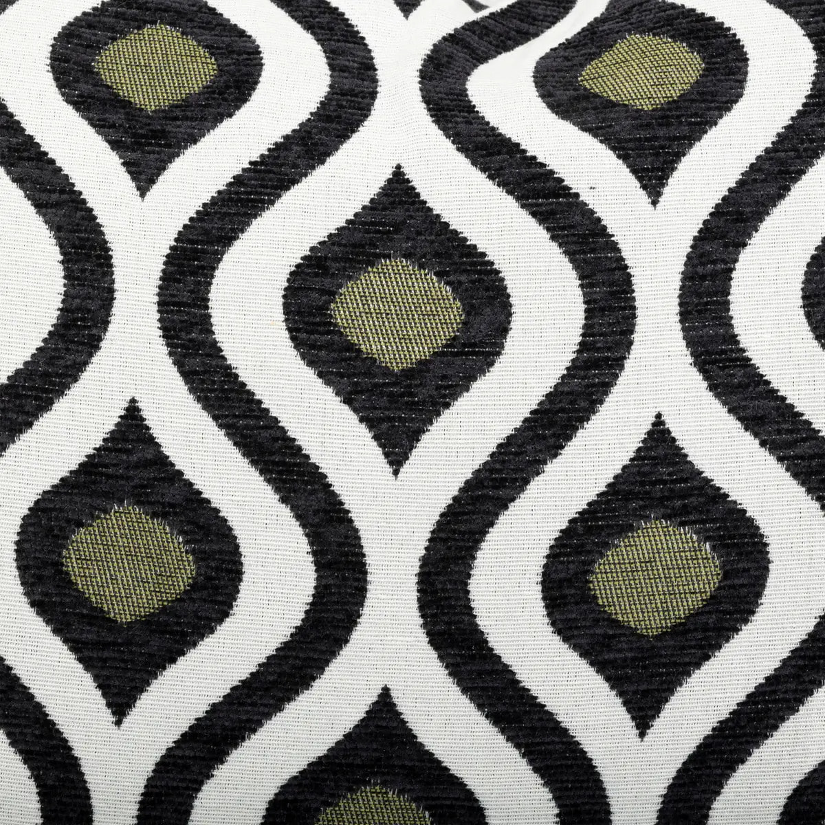 Coussin "Twisted lime" jacquard noir & blanc 58x38cm