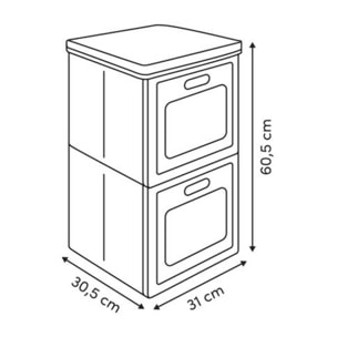 Rangement 2 cases pliable Cube'N Door 30,5x60,5cm beige