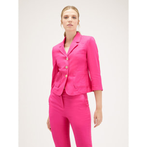 Motivi - Americana slim fit en mezcla de lino - Fuchsia