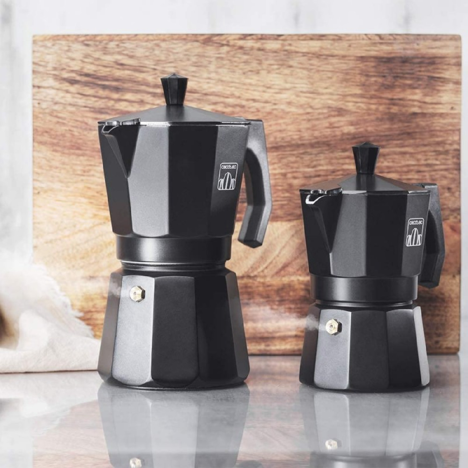 Cecotec Cafetera Italiana MokClassic 300 Black. Fabricada en Aluminio Fundido Ap