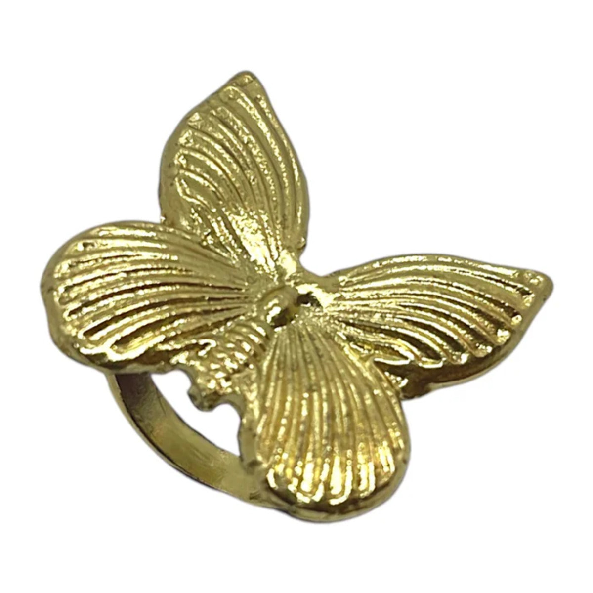 Anillo Mariposa grande en dorado. Laton y zamak