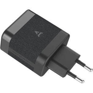 Chargeur ADEQWAT 65W charge rapide 2 USB-C - Noir