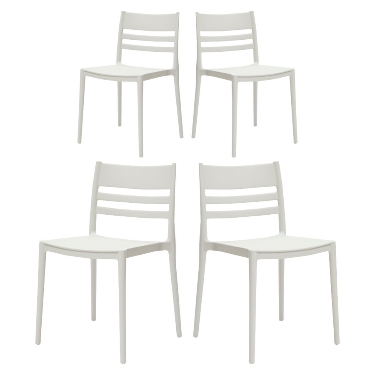 Sedie da giardino in resina Deisy - Set da 4