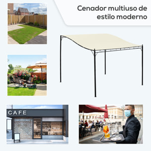 Pérgola Gazebo de Acero y Poliéster 3 x 3 x 2.5cm Crema