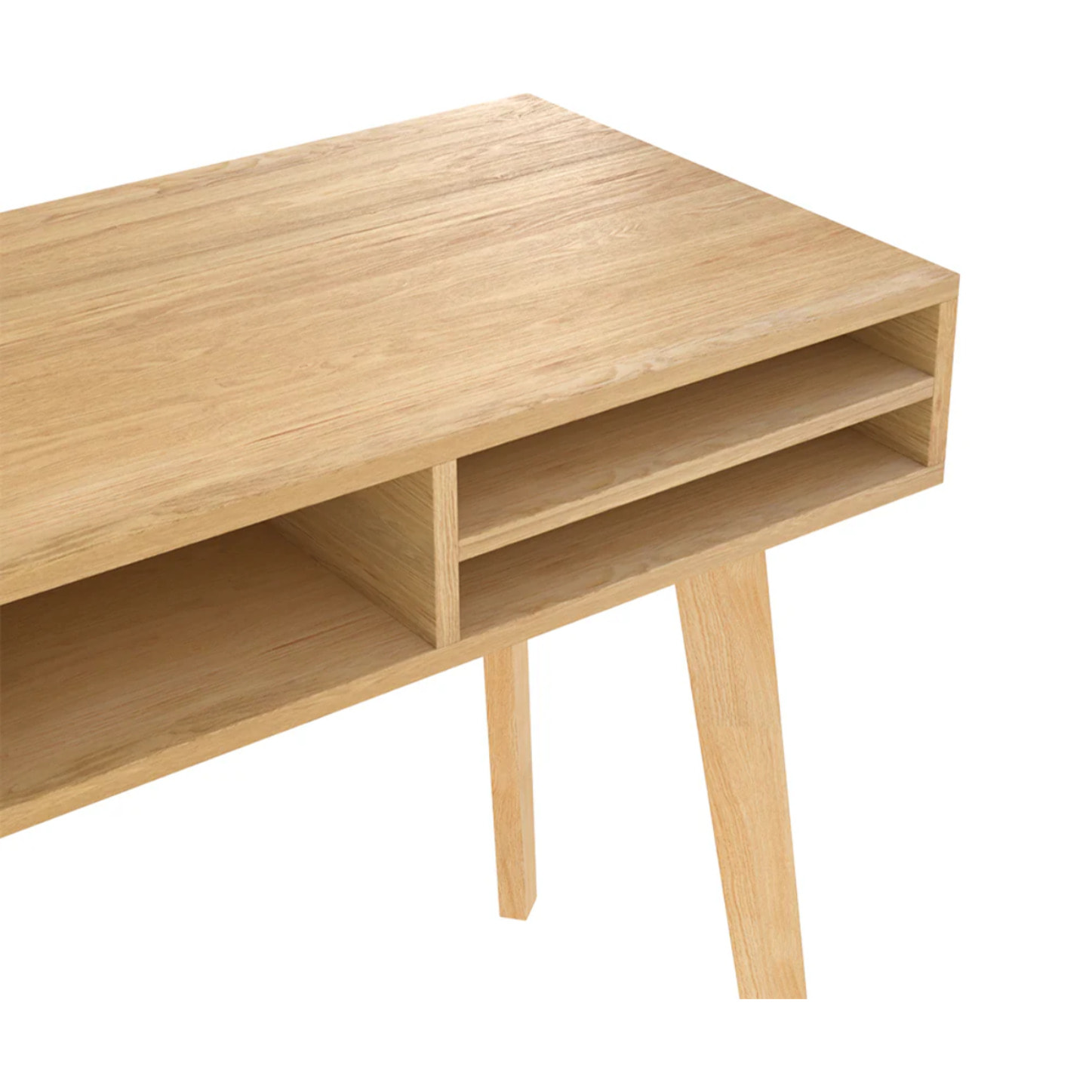 Bureau 1 tiroir et 3 niches en bois clair - Moka