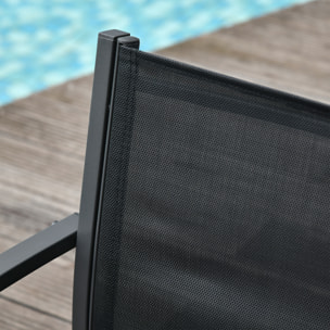 Outsunny Conjunto de Muebles de Jardín 4 Piezas Muebles Jardín Exterior con 2 Sillones 1 Sofá de 2 Plazas y Mesa de Centro con Tablero de Vidrio Templado Negro