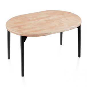 Mesa redonda extensible Padma Negro - Roble