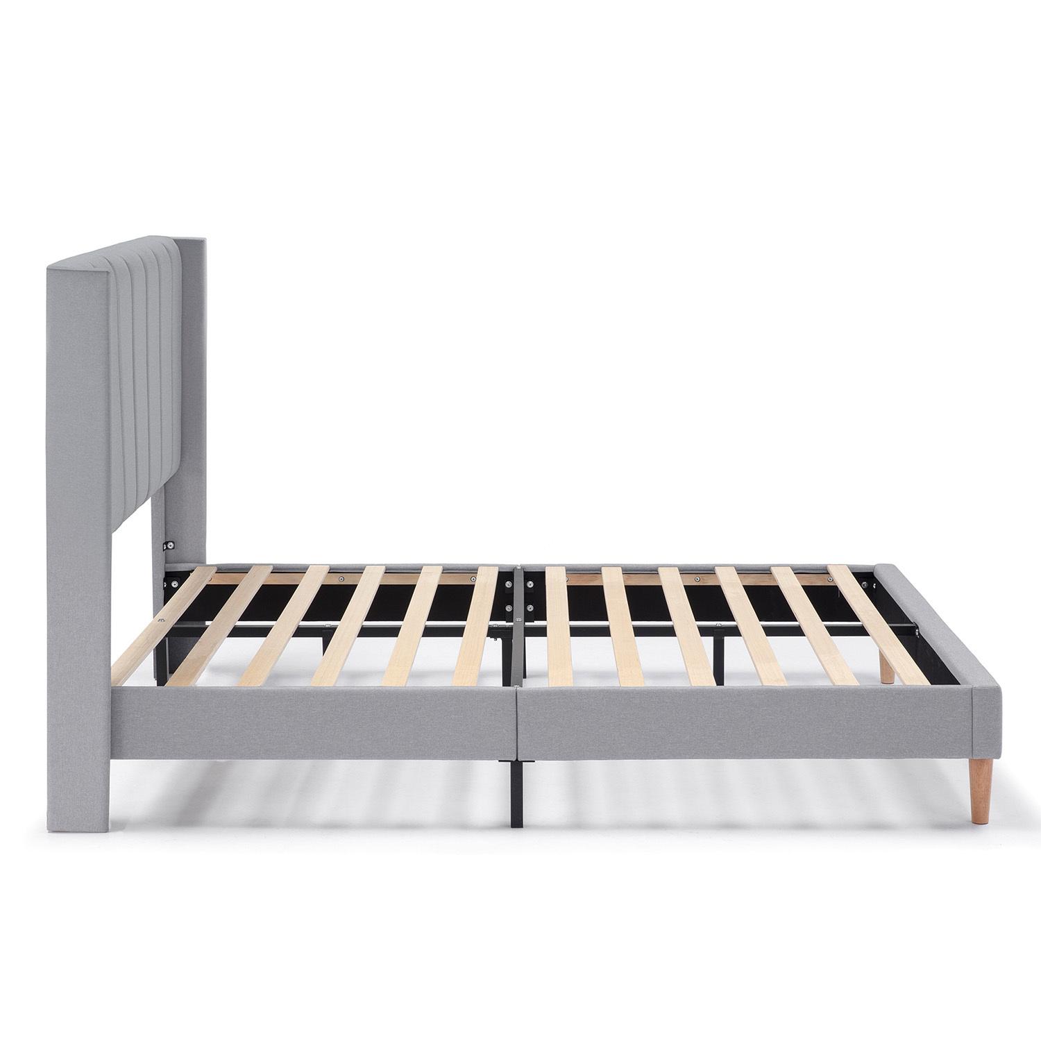 Estructura de cama tapizada Noelia de 30 cm Gris Claro