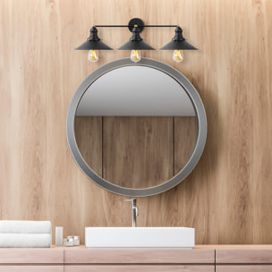 Aplique de pared, metal , negro, 75x27x20, casquillo 3 x E27 Max 40 W