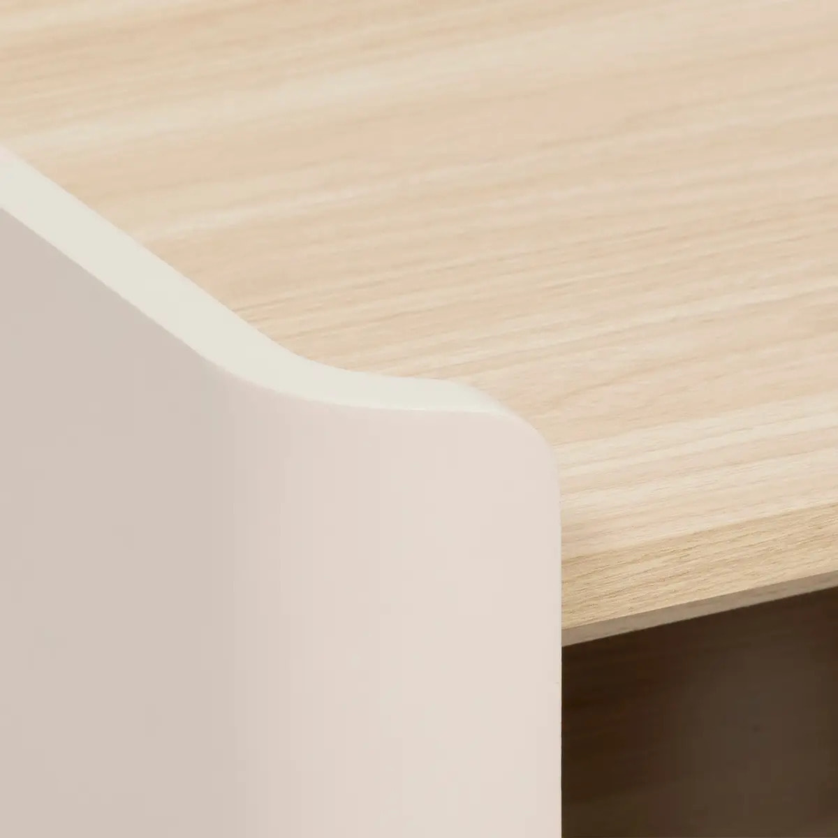 Meuble TV Roundy blanc ivoire et bois