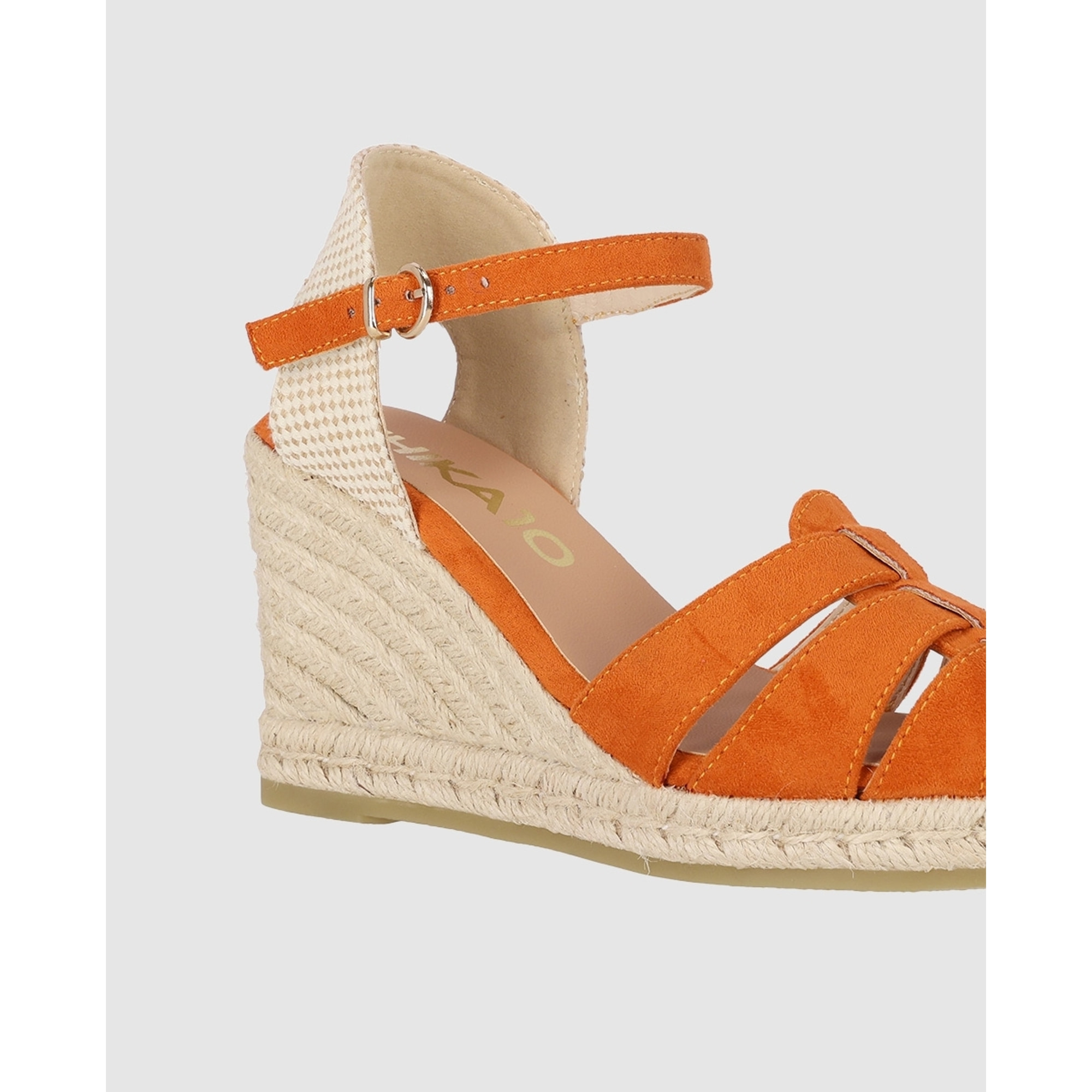 Sandalias de Tejido - Naranja - Tacón: 8 cm