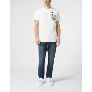 PHILIPP PLEIN Round Neck T-Shirt Tennis Pet Patch